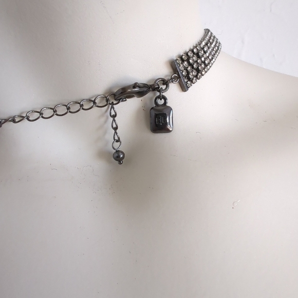 Rare! Ralph Lauren Petite Rhinestone Mesh Fringe Deco Flapper Necklace - Picture 4 of 5